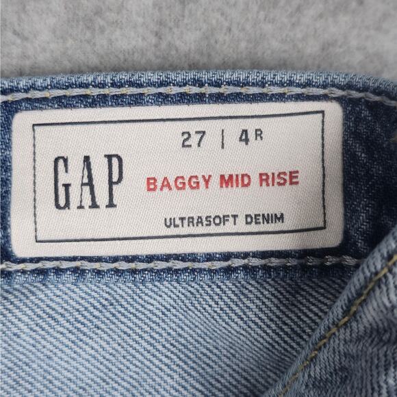 Gap Womens Size 27/4R Baggy Mid Rise Light Wash Jeans - Picture 6 of 16